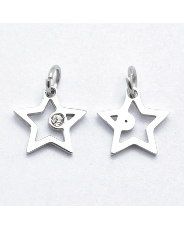 Estrella de acero inoxidable con circonita| Creasentidos