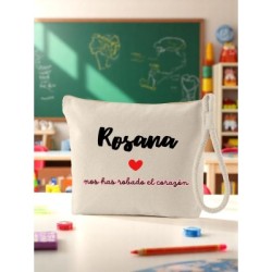 Neceser personalizado profe con nombre y frase | Dcorazón