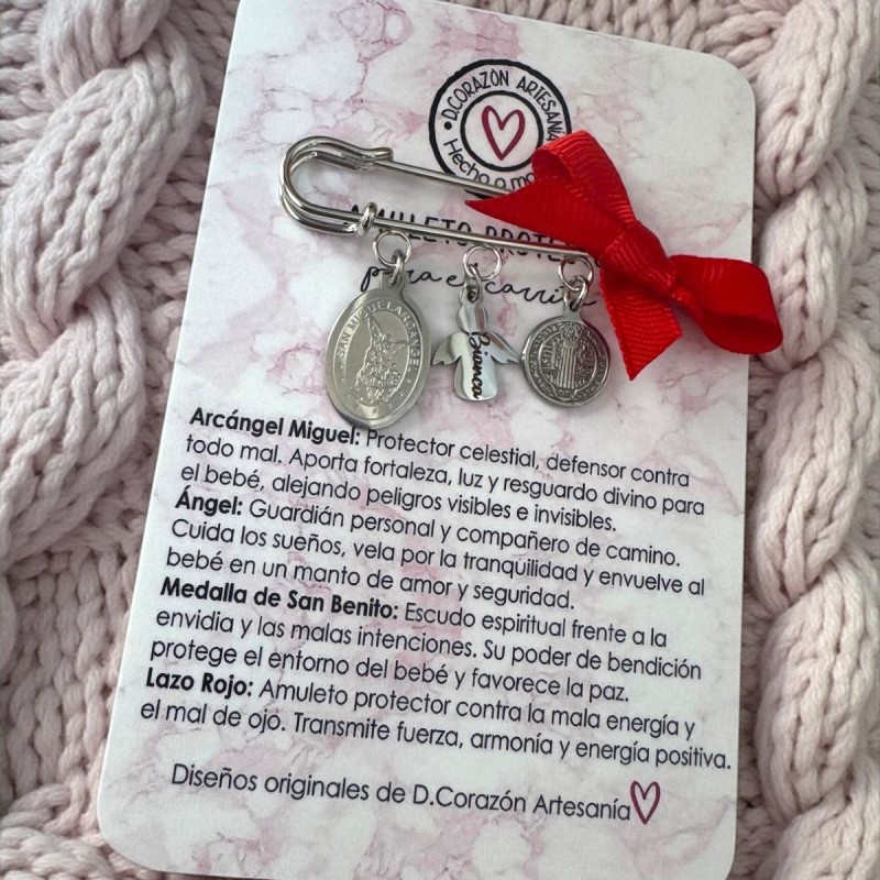 Broche para el carrito del bebe, protección contra el mal de ojo | D.corazón