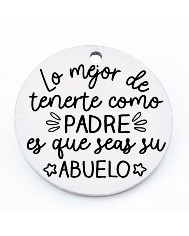 Medallas d├¡a del padre con frases bonitas, medida 25mm, hueco 2.5mm (1pc).