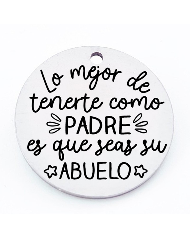 Medallas d├¡a del padre con frases bonitas, medida 25mm, hueco 2.5mm (1pc).