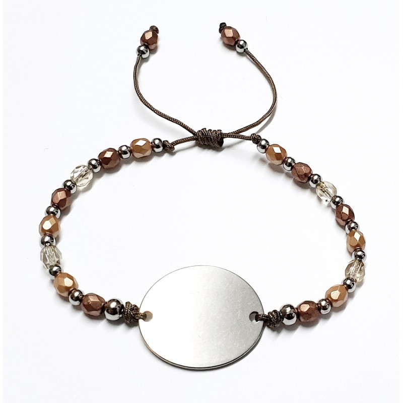 Pulsera AFRODITA, de acero y cristal checo, ajustable | Dcorazon