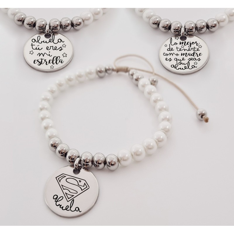Pulsera perlas personalizada con el texto que quieras |Dcorazon