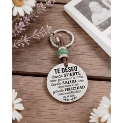 Llavero “Te deseo” con piedras naturales | Dcorazón