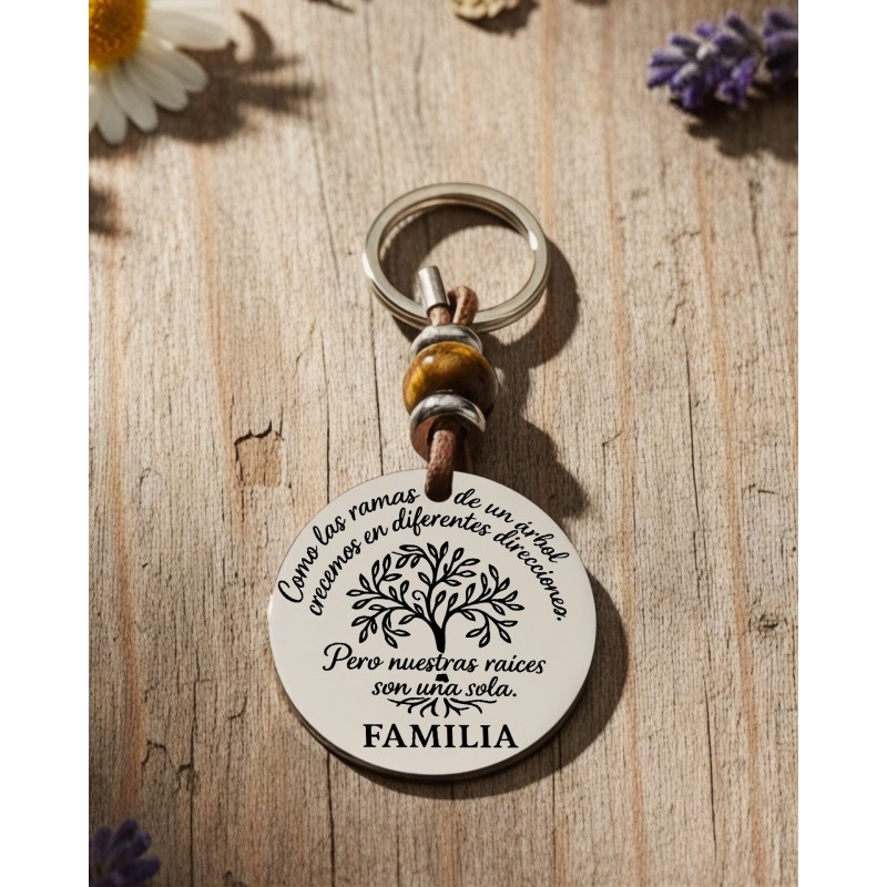 Llavero “Como las ramas de un árbol” con piedras naturales | Dcorazón