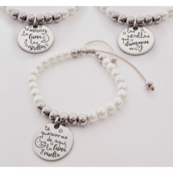 Pulsera perlas personalizada con el texto que quieras |Dcorazon