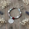 Pulsera de minerales con mensajes bonitos grabados, ideal para sorprender a quien más quieres (1pc).
