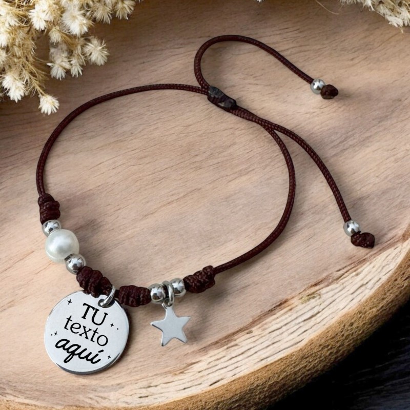 Pulsera con perla, diseñamos y personalizamos con tu texto | Dcorazón
