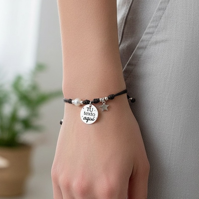Pulsera con perla, diseñamos y personalizamos con tu texto | Dcorazón