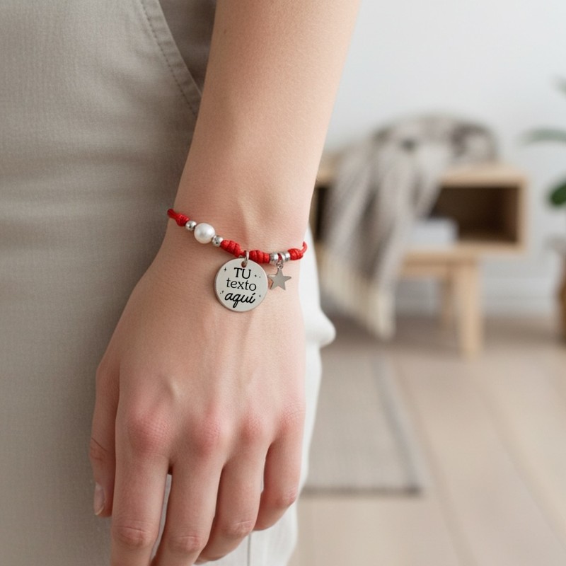 Pulsera con perla, diseñamos y personalizamos con tu texto | Dcorazón