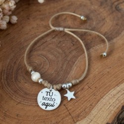 Pulsera con perla, diseñamos y personalizamos con tu texto | Dcorazón