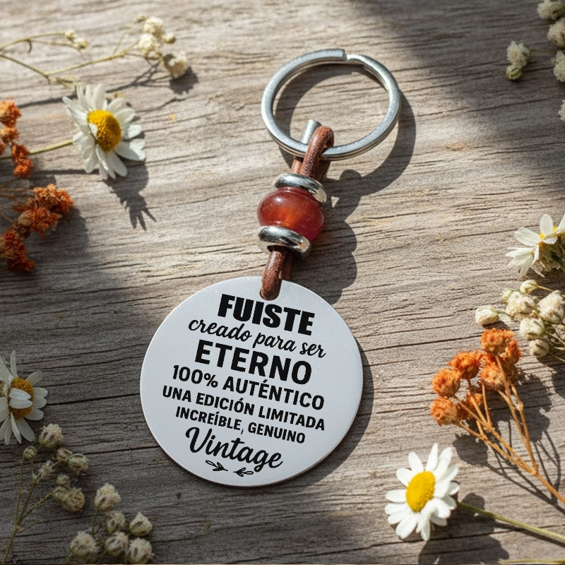 Llavero “Fuiste creado para ser eterno” con piedras naturales | Dcorazón