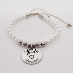 Pulsera de perlas personalizada para la abuela |Dcorazon