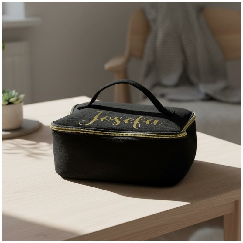 Neceser de terciopelo personalizado | Dcorazón