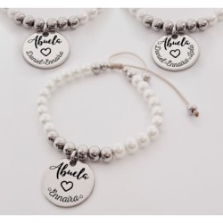 Pulsera de perlas personalizada para la abuela |Dcorazon
