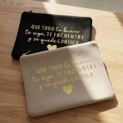 Neceser de terciopelo con frase | Dcorazon