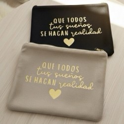 Neceser de terciopelo con frase | Dcorazon